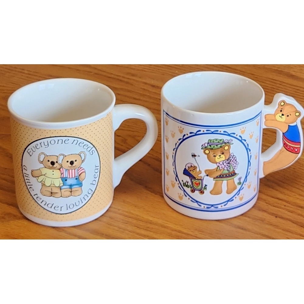 Zellers‎ Zeddy Coffee Mug Teddy Bear Vintage Lot Of 2